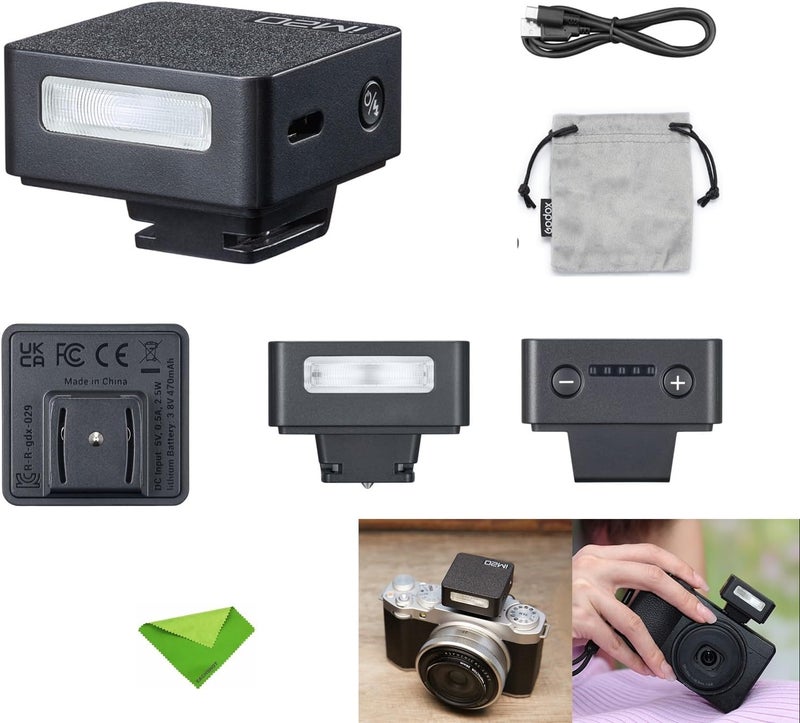 Eachshot GODOX iM20 Mini Flash for Camera w/Built-in Battery, Conpact & Portable GN10/470 mAh USB-C Charging & Universal Hot Shoe Compatible with Sony zve10,zv1,a7iii/Ricoh gr3,gr3x/Fujifilm f1, NOT for ZV-1F - Image 2